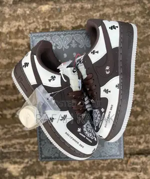 White/ Men’S Brown Nike Air Force 1 C Chrome Hearts Sneakers