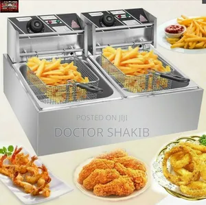12l Pixel Commercial Double Deep Fryer- Silver