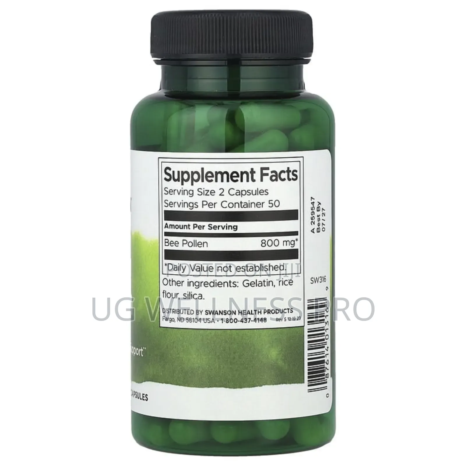 Swanson, Bee Pollen, 400 Mg, 100 Capsules