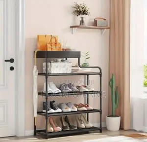 5layers Black Multifunction Shoe Rack