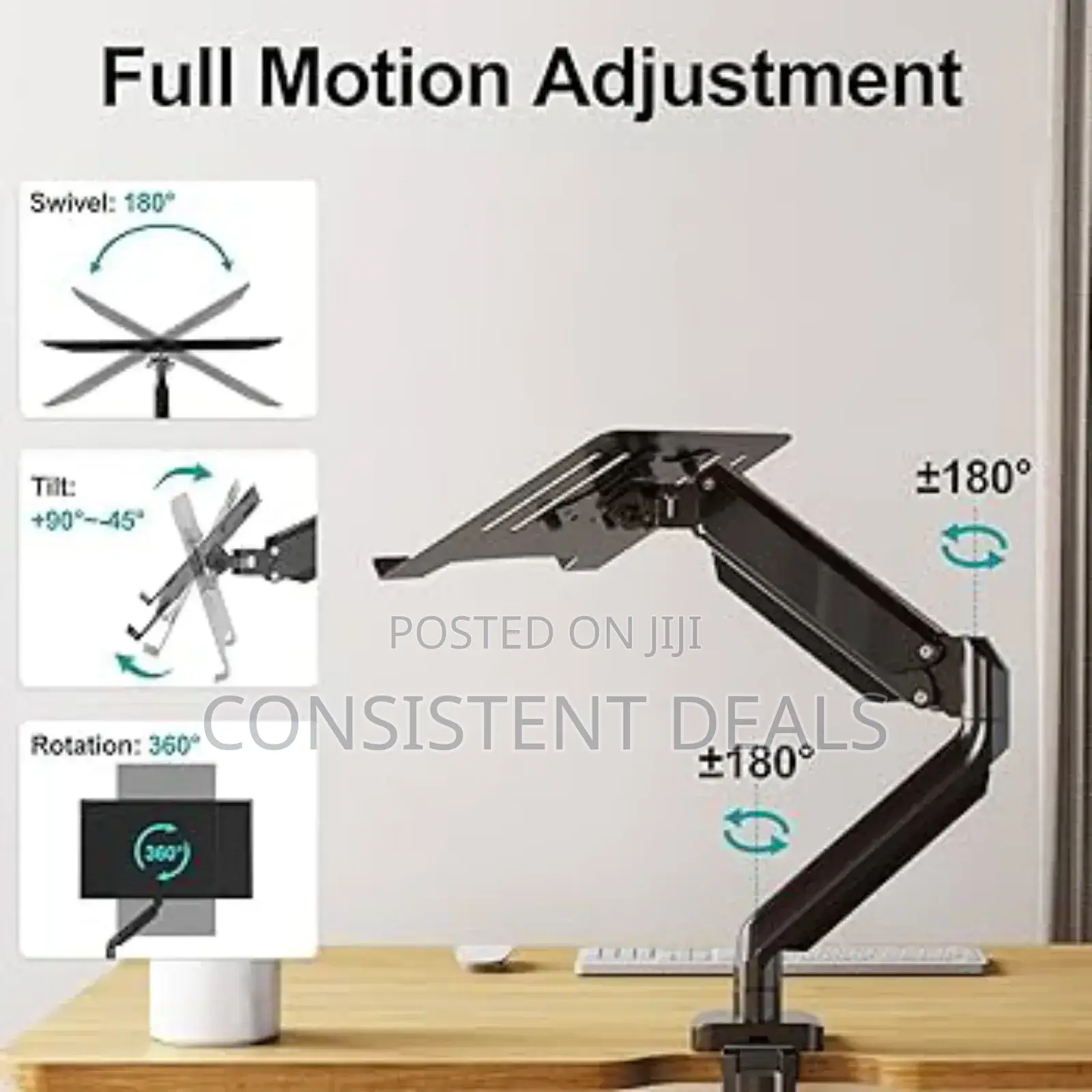 Desk Mount Clamp Adjustable Laptop Stand