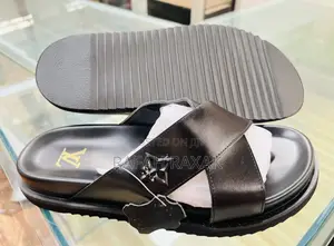 Original Men’S Louis Vuitton Cross-Strap Leather Sandals