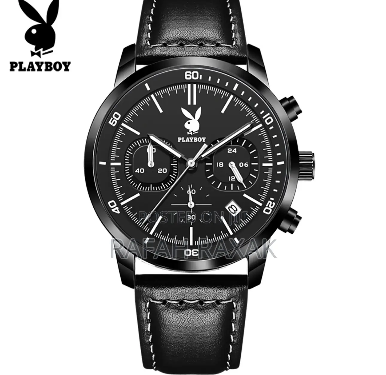 Black Play Boy Original Classic Leather Band Quartz Watch