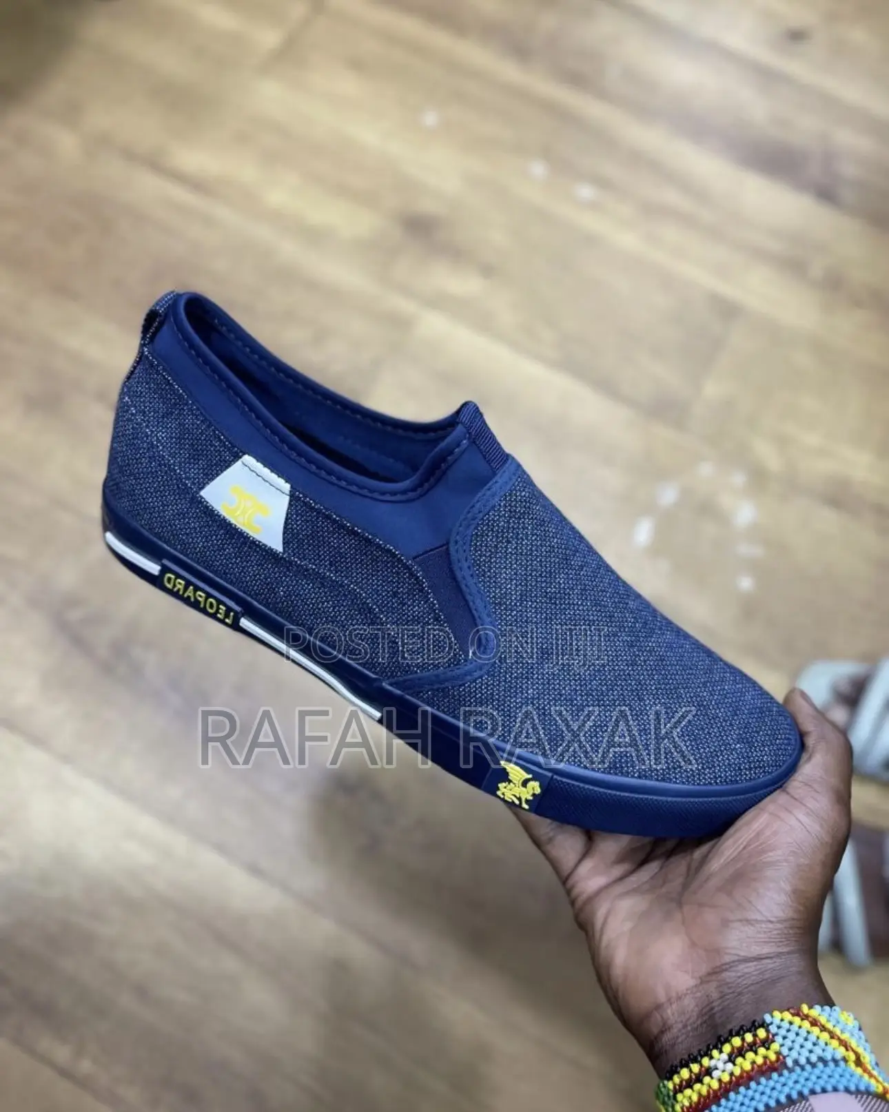 Men’S Classic Blue Leopard Casual Low Easy Shoes