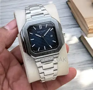 Patek Philippe Geneve Blue Dial Stainless Steel Watch