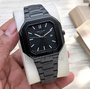 Original Black Patek Philippe Geneve Stainless Steel Watch