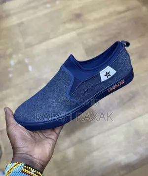 Men’S Blue/Grey Leopard Casual Easy Shoe