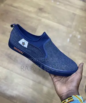 Men’S Blue/Grey Leopard Casual Easy Shoe