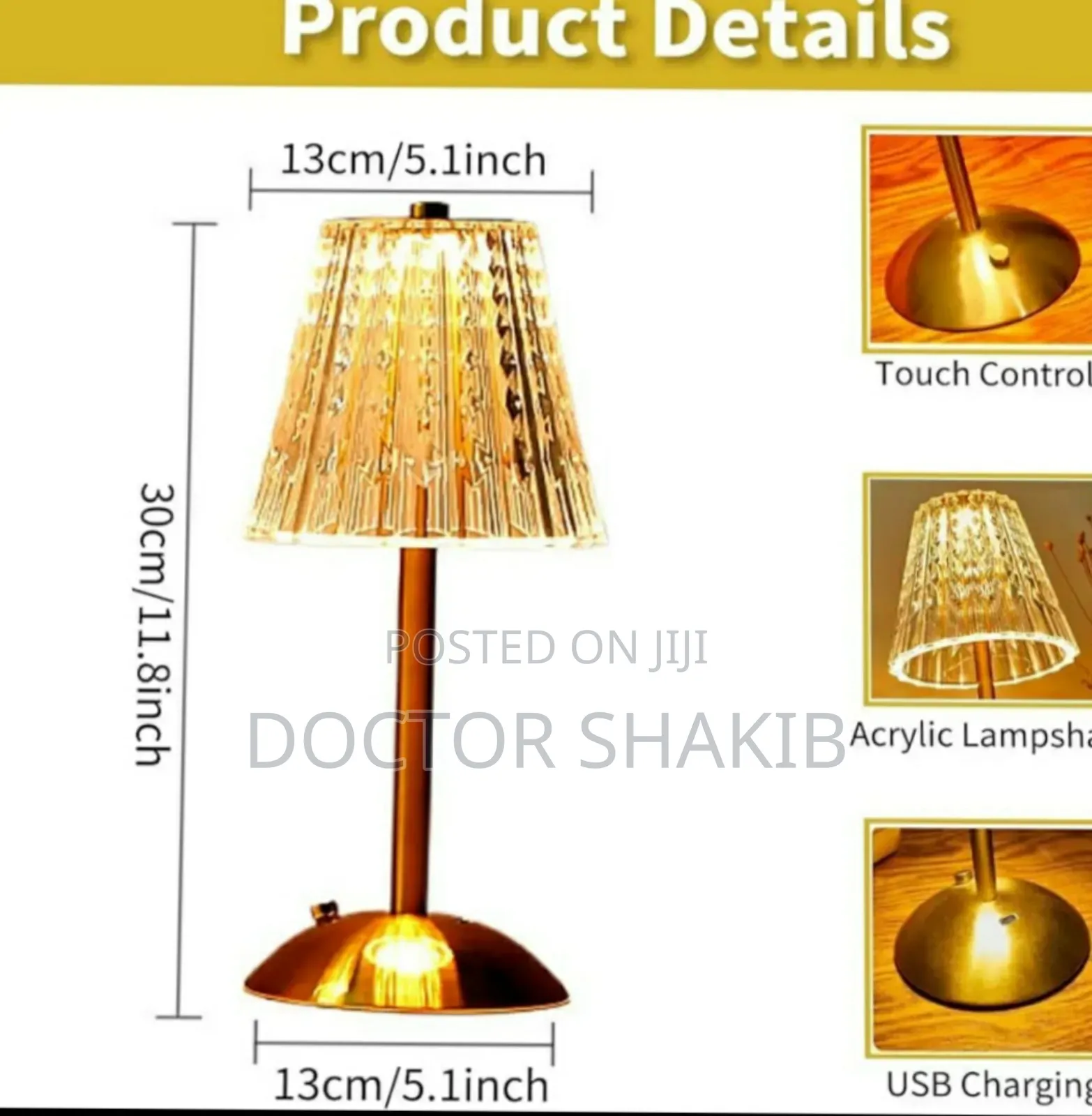 New Crystal Touch Dimmable Table Lamp