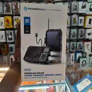 Powerology 16000mah Powerbank With Fm Radio/Solar Power Bank