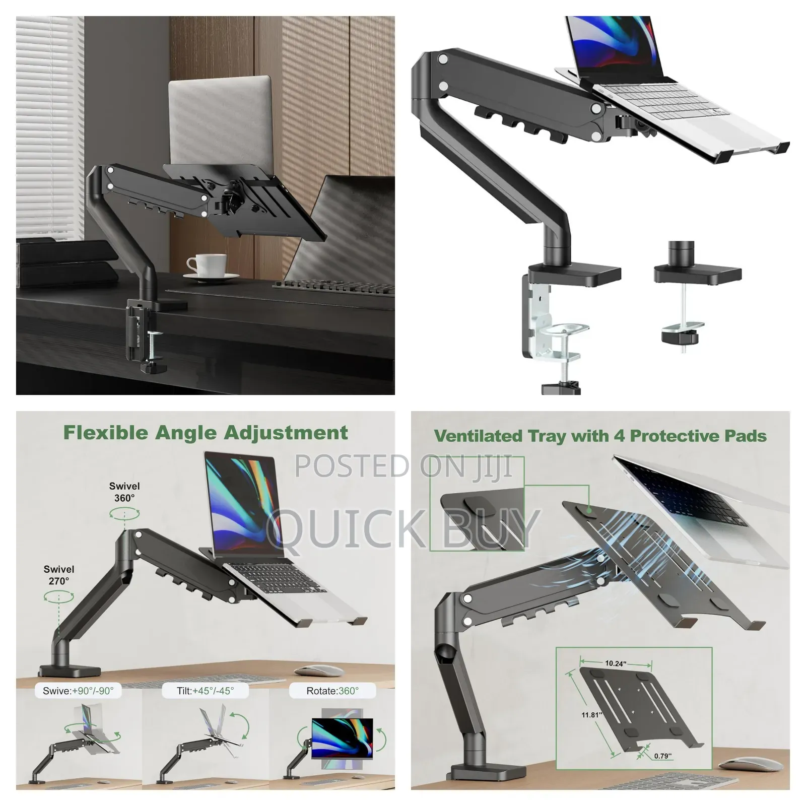 2in1 Adjustable Clippable Laptop Holder