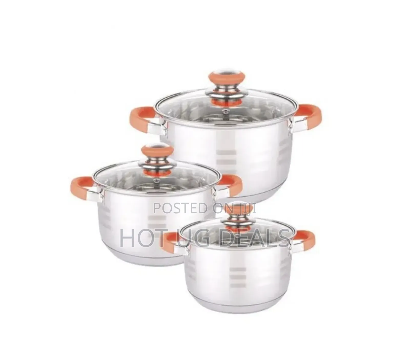 6pcs  Stainless Steel Cookware Set With Glass Lids