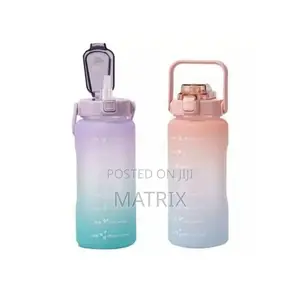 2l Time Marked Fitness Jug Outdoor Frosted Water Bottle