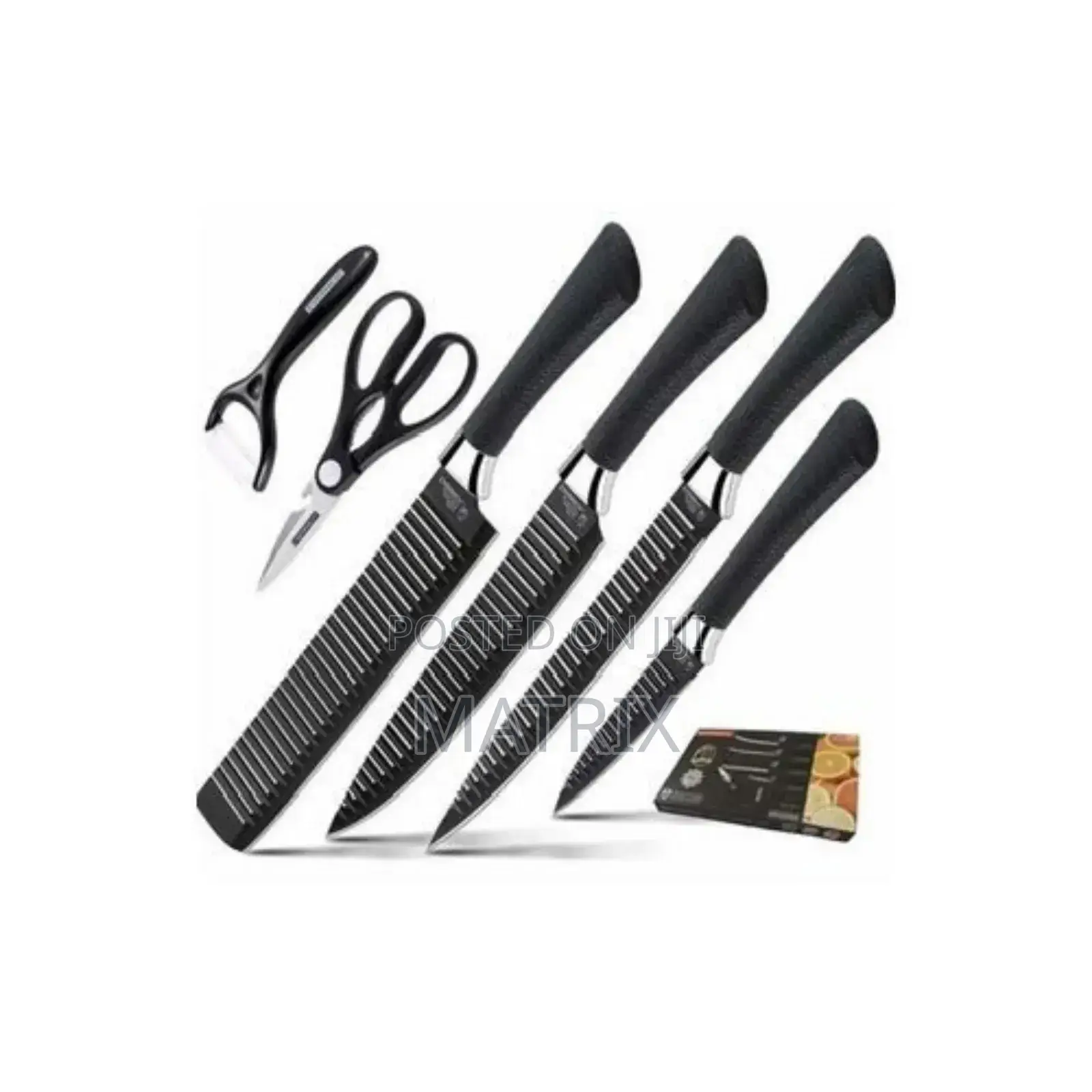 Everich 6pcs Sharp Knives - Black and Silver