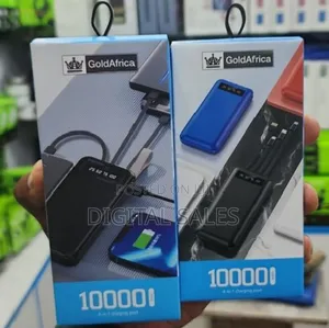 Gold Africa 10,000 Mah Power Bank - 4 Ports in 1 Black