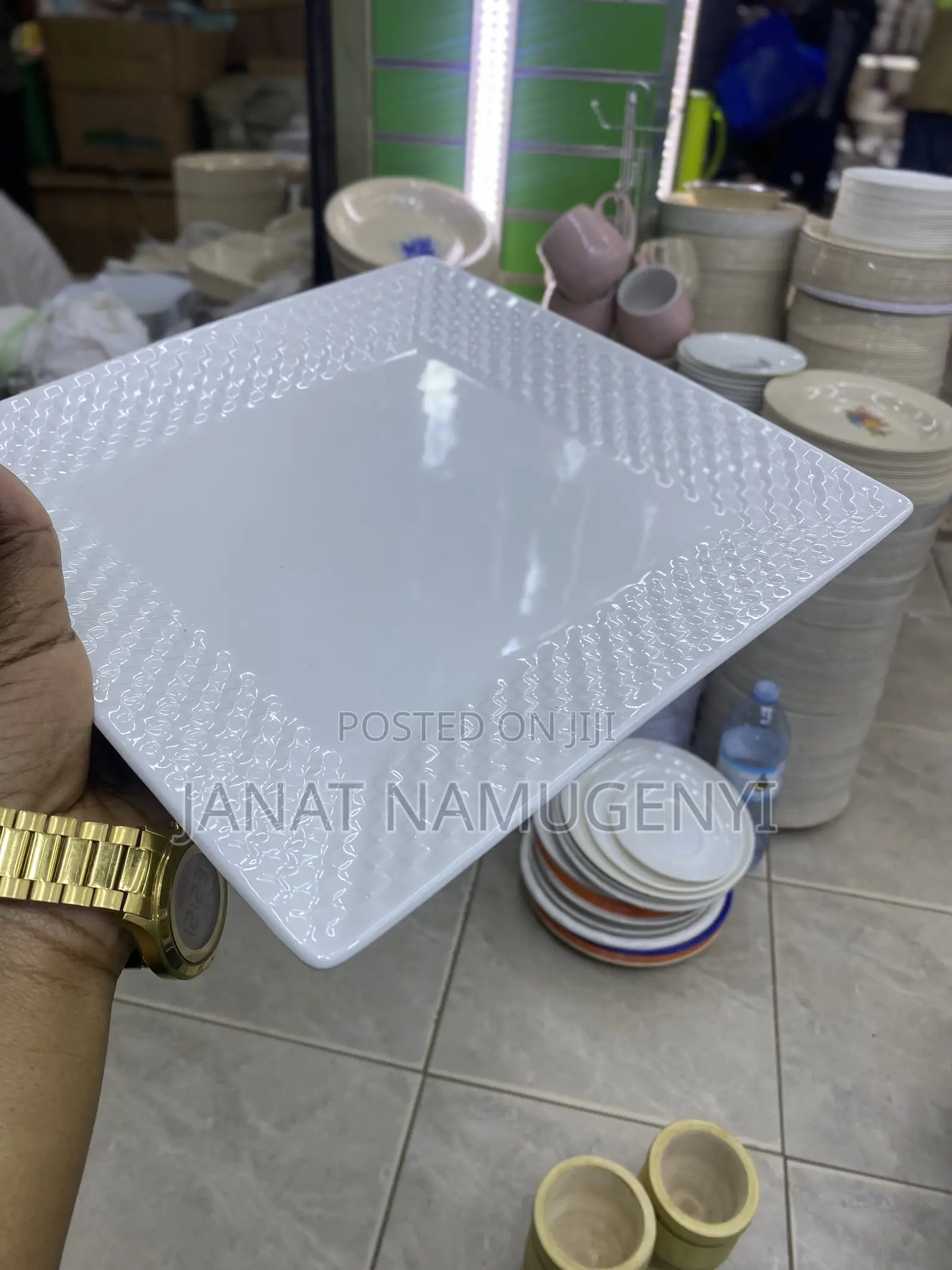 Plain White Square Dinner Plates 12 Pieces