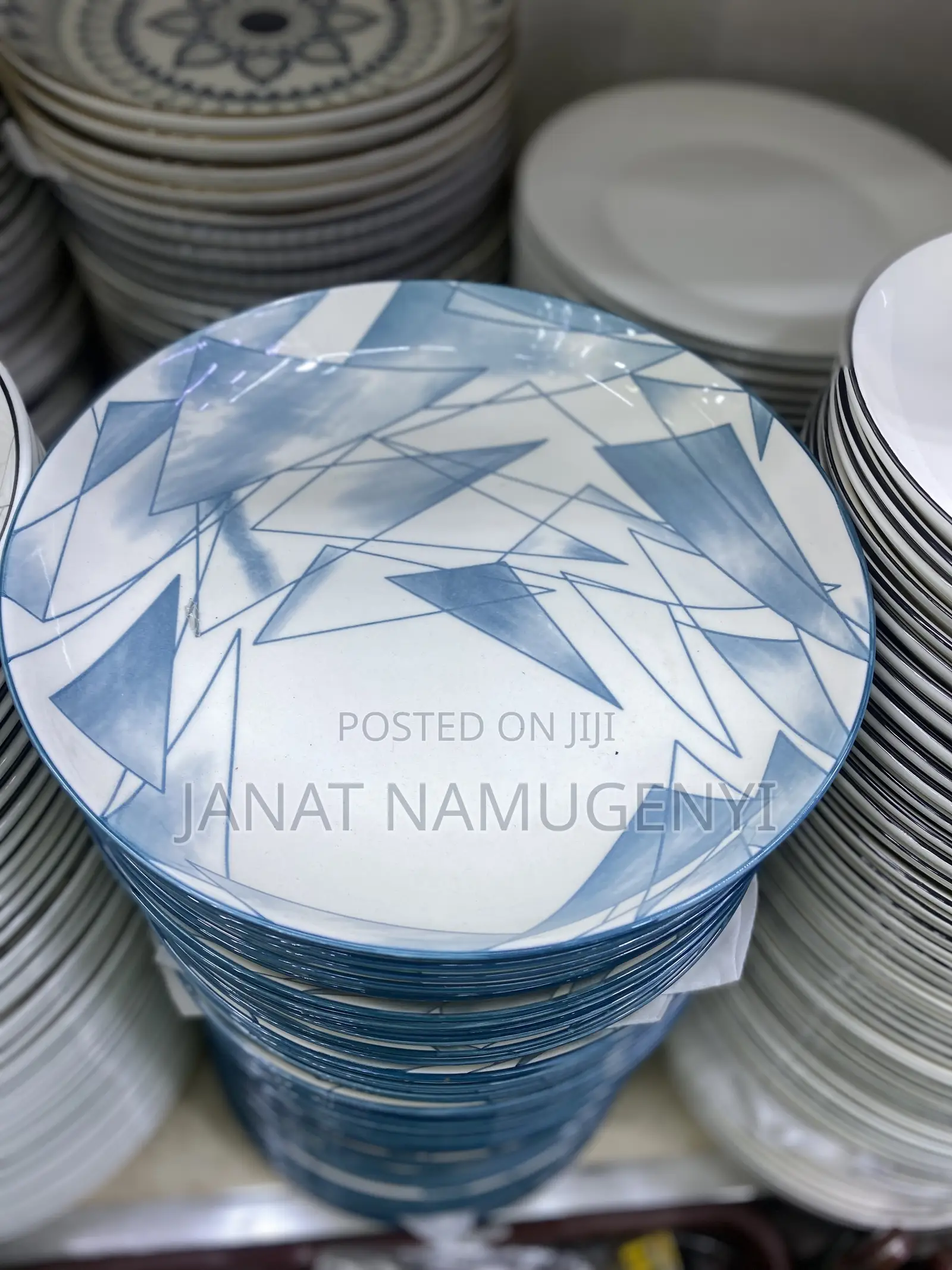 Circular Blueish Dinner Plate (12 Piece)
