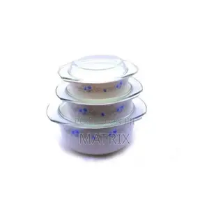 3 Piece Serving Dishes-White, Flowers May Vary