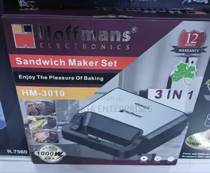 Hoffman 1000w 3in1 Grilling,Waffle and Sandwich Maker