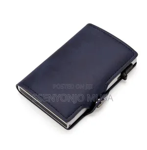 Aluminum Leather Credit Card Holder Wallet