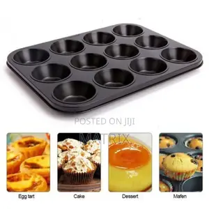 12-Hole Long Life,Cupcake Baking Tray /Oven Tray Pan