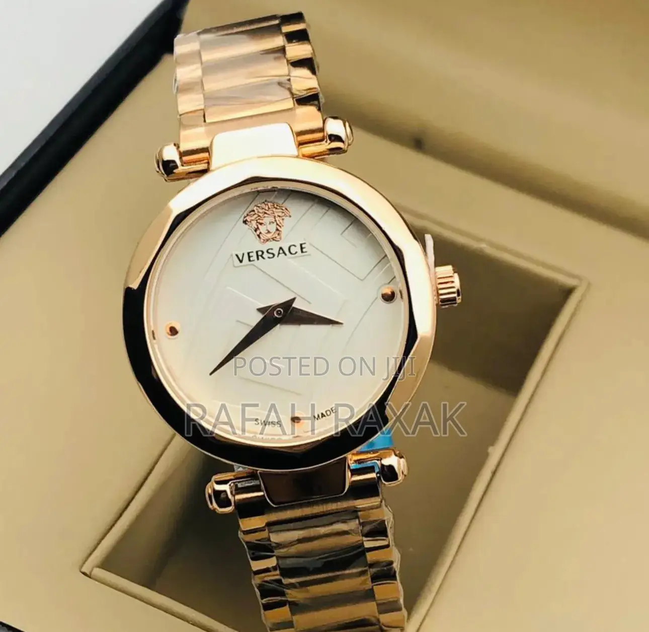 Women’S Rose Gold Versace Wrist Watch