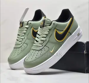 Nike Air Force 1 Low Olive Green Metallic Gold Double Swoosh