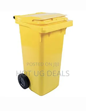 Outdoor 240l Plastic Wheel Dustbin- Yellow