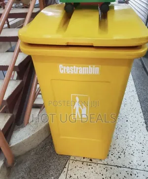 Outdoor 240l Plastic Wheel Dustbin- Yellow