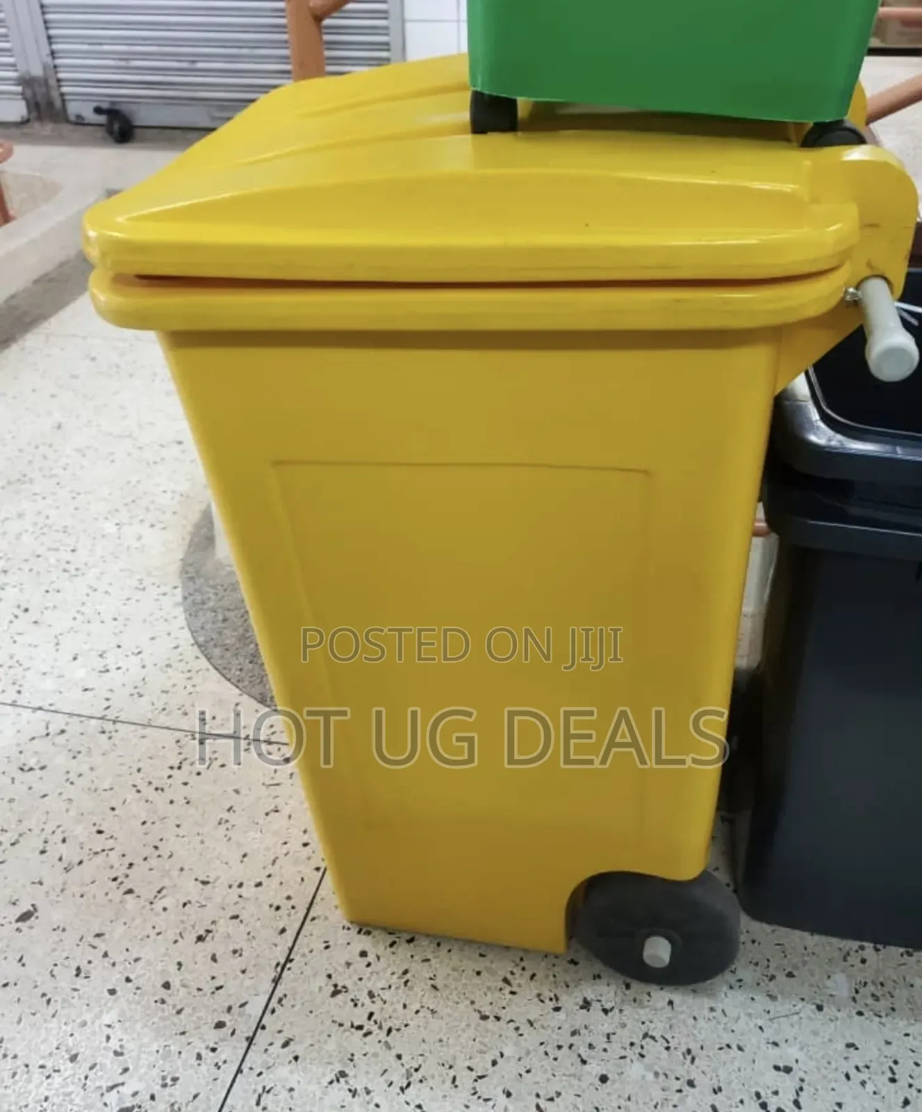 Outdoor 240l Plastic Wheel Dustbin- Yellow