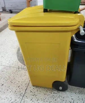 Outdoor 240l Plastic Wheel Dustbin- Yellow