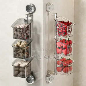3 Tier Wall Mounted Rotatable Kitchen Rack