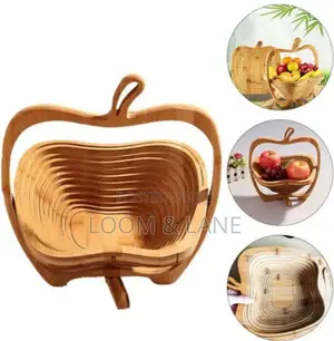 Creative Multifunctional Foldable Bamboo Fruit Bowl