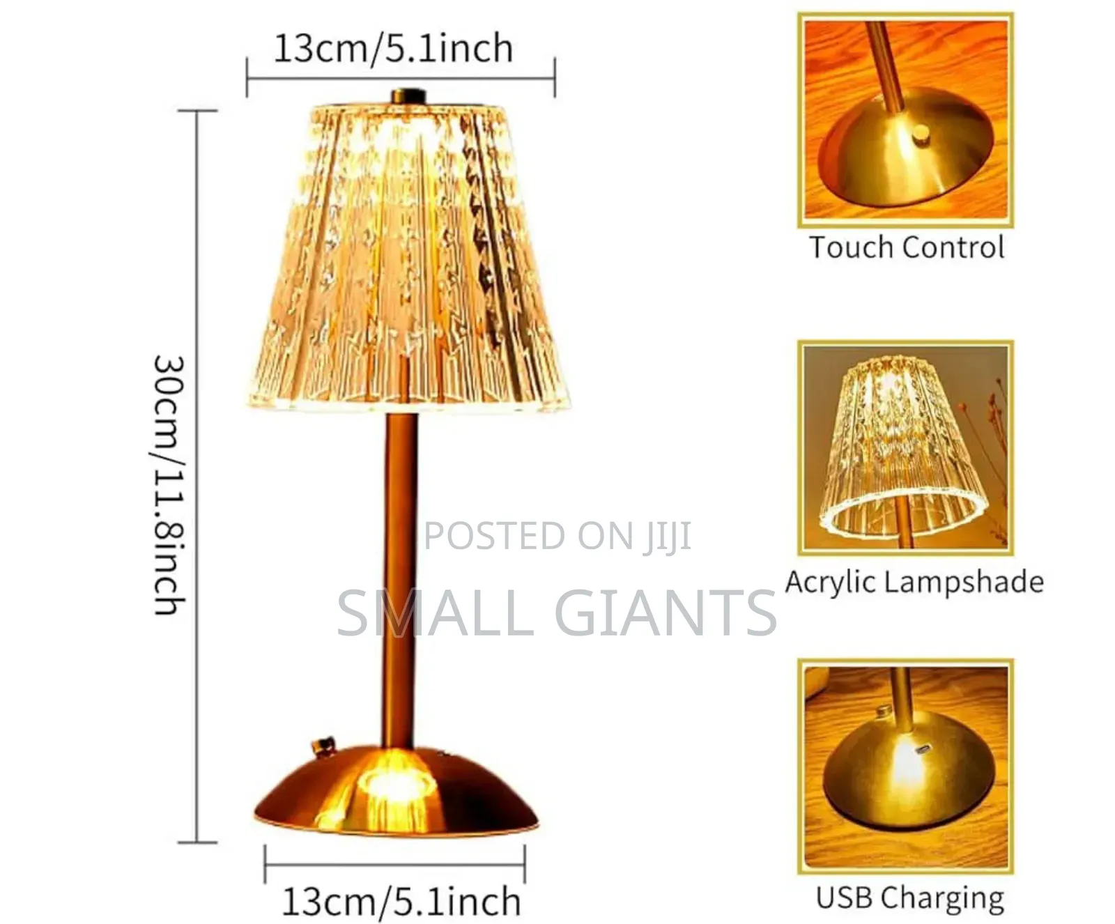Crystal Touch Dimmable Table Lamp