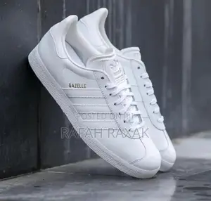 Classic All White Adidas Gazelle Sneakers