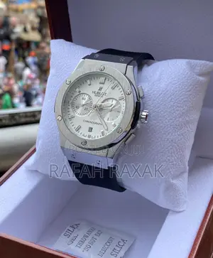 Men’S Sliver/Black Hublot Classic Fusion Chronograph Watch