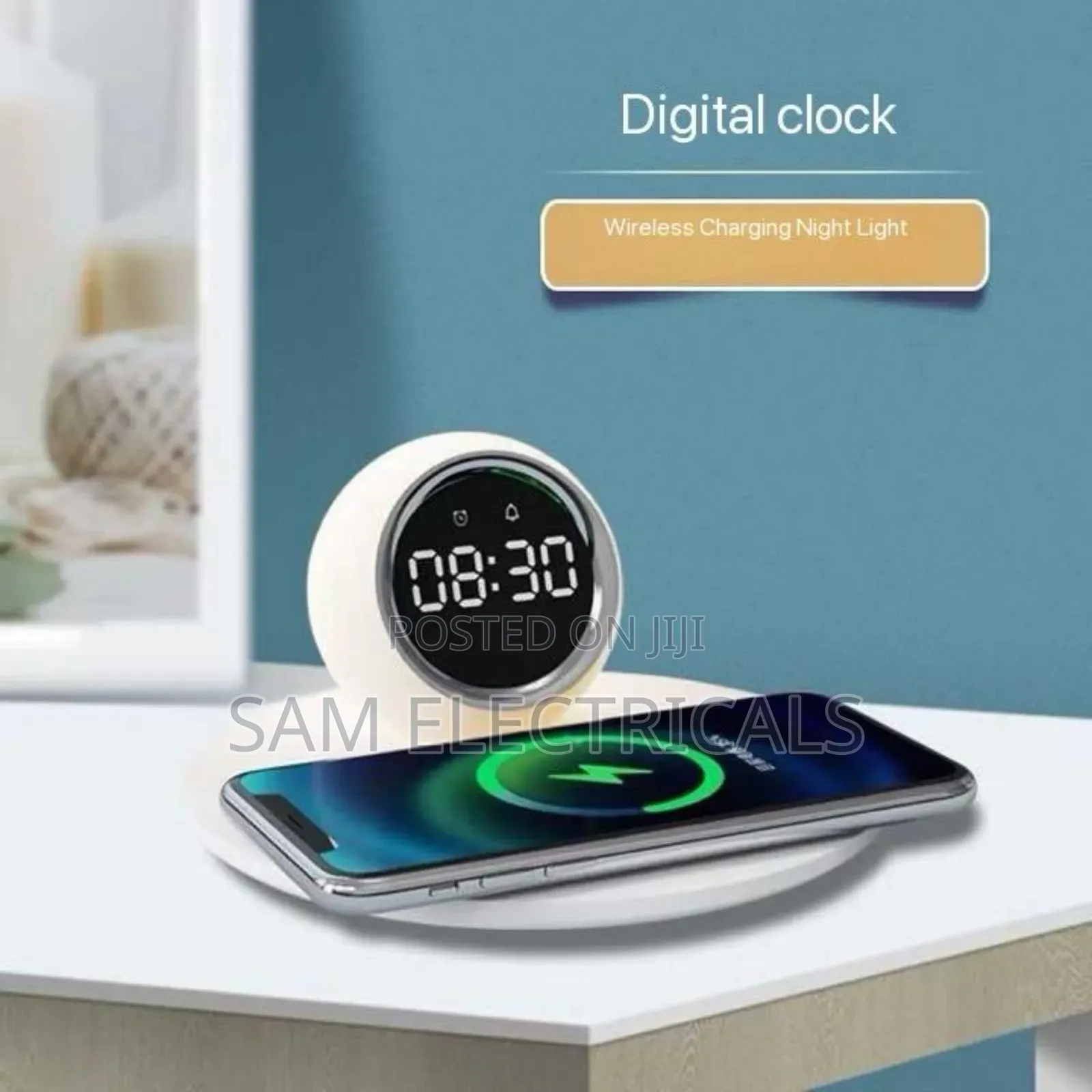 Digital Clock Wireless Charging Night Light