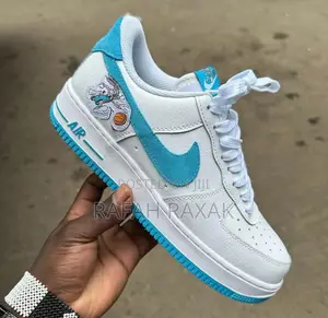 Original White/Blue Nike Air Force 1 Low Sneakers