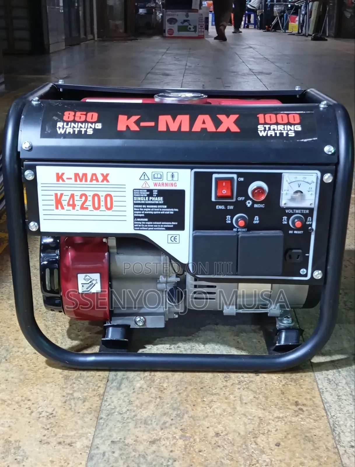 K-Max 850w Running 1000w Peak Gasoline Generator