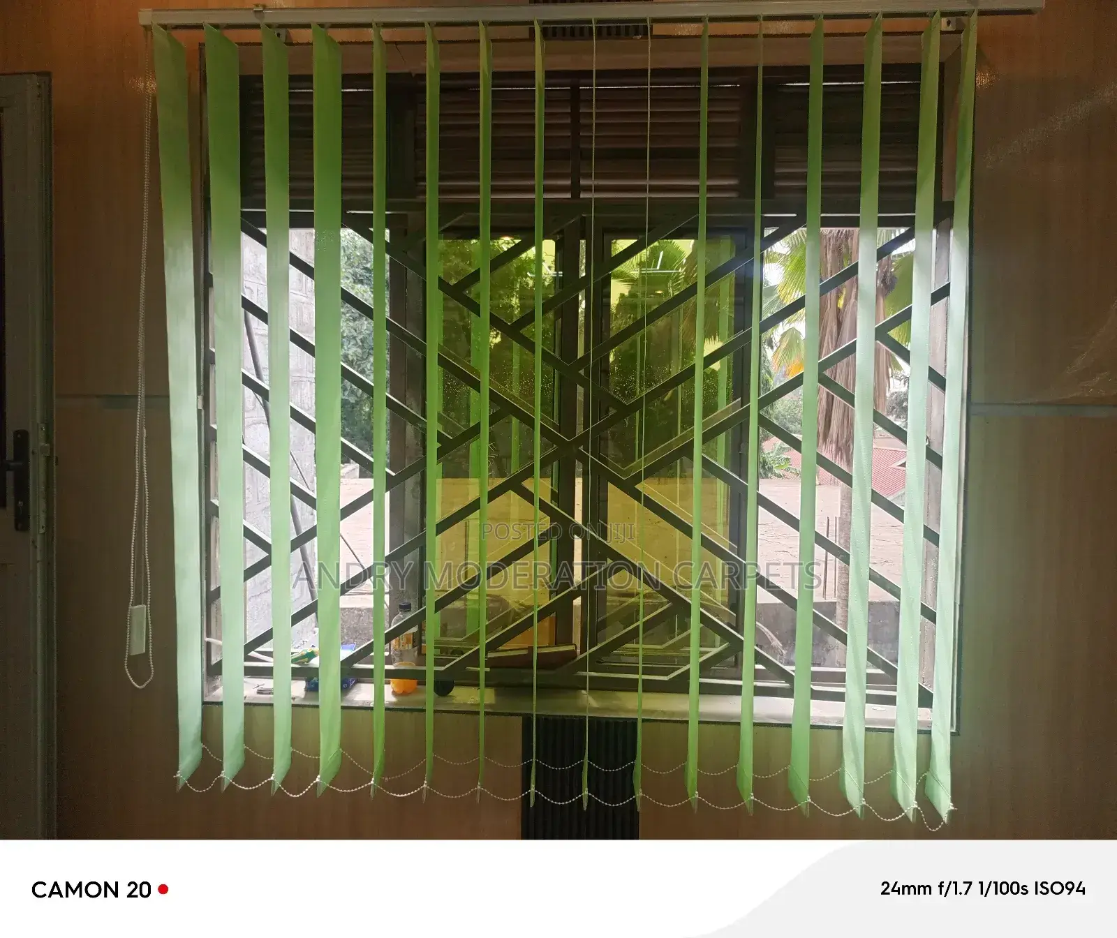 Lemon Green Vertical Blind Curtains