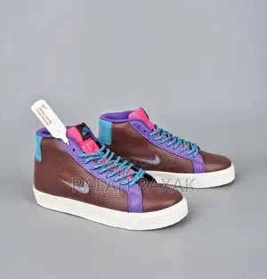 Original Brown/White Nike Sb Zoom Blazer High Top Sneakers