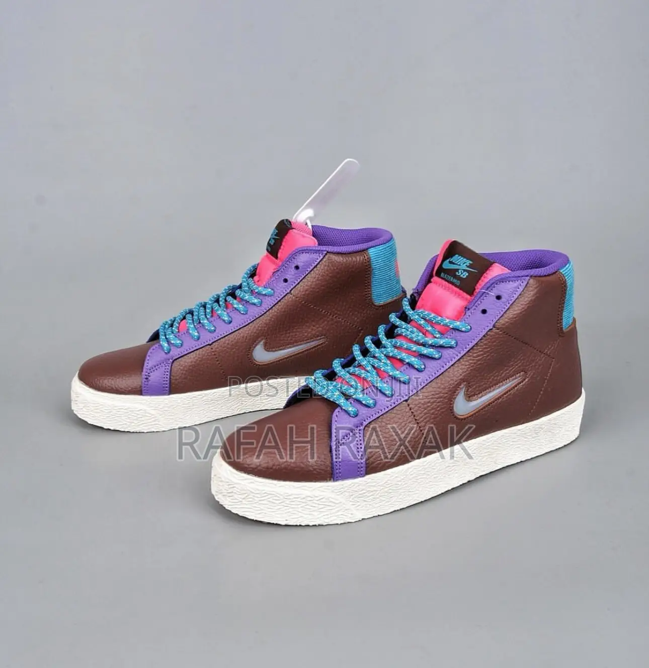Original Brown/White Nike Sb Zoom Blazer High Top Sneakers