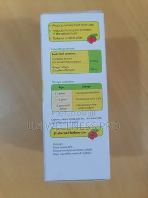 Cranmax Aqua Syrup 120ml for Urinary Infections