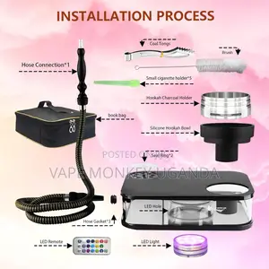 Portable Travel Hookah Set Book Acrylic Hookah With Silicone