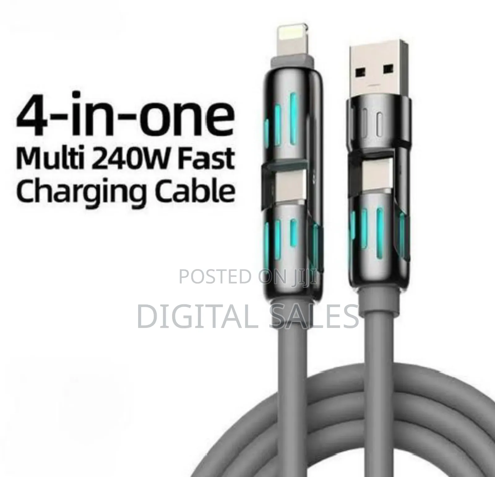 4 in 1 Blue Pc Sync and Charging 2 Meters Long Cable.