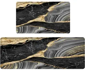 Fashionable Striped Marble Kitchen Rug