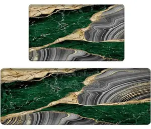 Fashionable Striped Marble Kitchen Rug