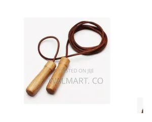 Leather Skipping Rope With Wooden Handles