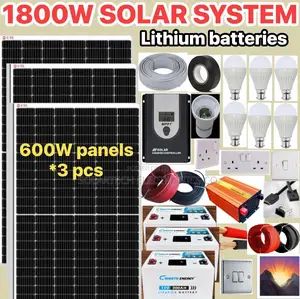 1800w Solar System Full Kit Includes Lithium Ion Batteries