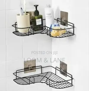 2pcs Punch Free Shower Corner Caddy Toilet Corner Shelf